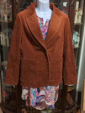 Boden Women's Corduroy Blazer in Burnt Orange